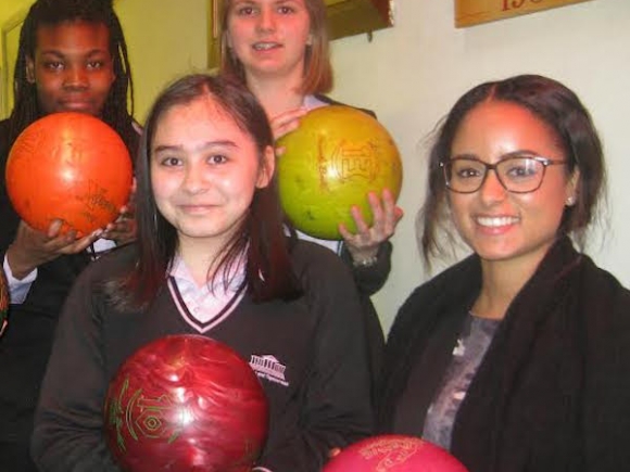Linklaters mentor with students from Clapton Girls’ Academy