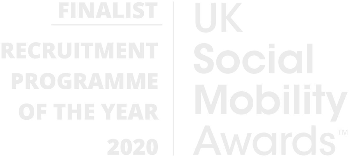 Finalist - recruitment programme of the year 2020. UK Social Mobility Awards.